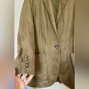Madewell olive green linen blazer medium